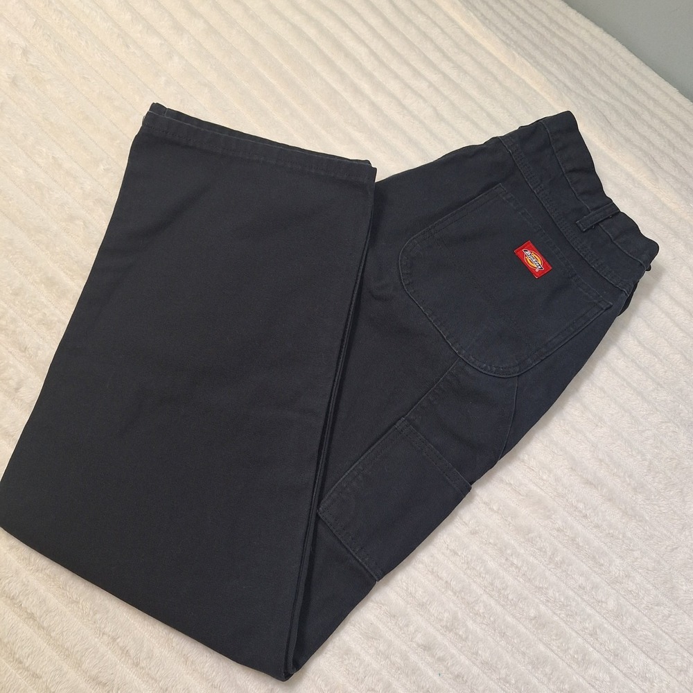 Dickies Carpenter Trousers Mens 36X32 Black Duck Canvas Workwear Utility Rugged